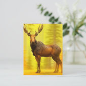*~* Natuur AP49 MOOSE Bossen Forest Herfst Yellow  Briefkaart (Staand voorkant)