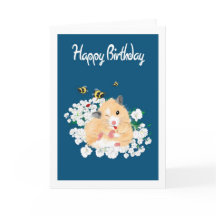 Natuur Art Birthday Card - Funny Hamster