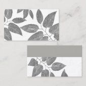 natuur art bladpatroon grijs en wit clean visitekaartje (Voorkant / Achterkant)