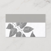 natuur art bladpatroon grijs en wit clean visitekaartje (Achterkant)