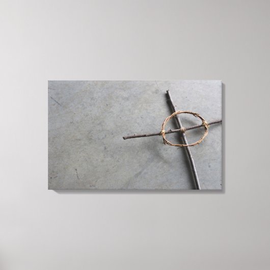 Natuur Art Celtic Cross Grey Achtergrond Canvas Afdruk (Voorkant)