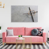 Natuur Art Celtic Cross Grey Achtergrond Canvas Afdruk (Insitu (Woonkamer))