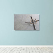 Natuur Art Celtic Cross Grey Achtergrond Canvas Afdruk (Insitu (Houten vloer))