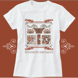 Natuur Art Deco Floral Pinecones T-shirt