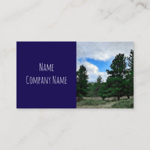 natuur Art Mountain Pine Trees Donkerblauw Custom Visitekaartje