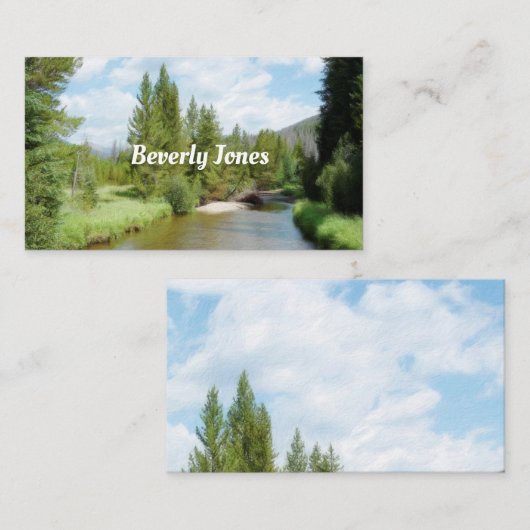 natuur Art Mountain River zomerlandschap Visitekaartje (Voorkant / Achterkant)