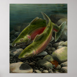 Natuur Art Poster Coho Salmon Vist Art Print