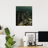 Natuur Art Poster Salmon Vist Beer Art Print (Thuiskantoor)