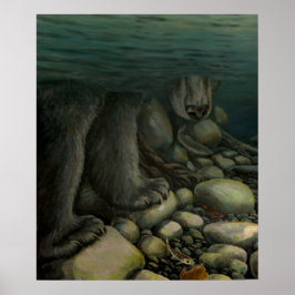 Natuur Art Poster Salmon Vist Beer Art Print