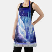 Natuur "artsy blue paars douane-monogram", bevrore schort (Insitu)