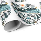 Natuur Avontuur Camping Reizen Verkenning Cadeaupapier (Rol Hoek)