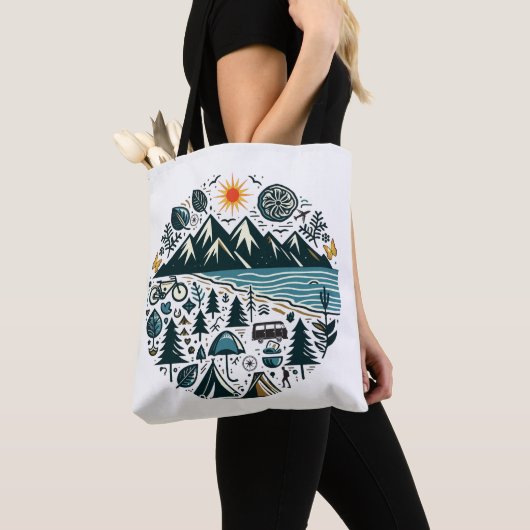 Natuur Avontuur Camping Reizen Verkenning Tote Bag (Dichtbij)