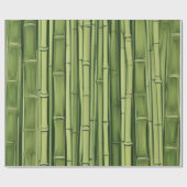 natuur azië ja groen bamboe - patroon cadeaupapier (Vlak)