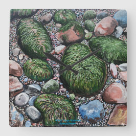 Natuur Beach Rocks Modern Vierkante Klok