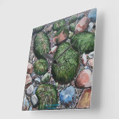 Natuur Beach Rocks Modern Vierkante Klok (Hoek)