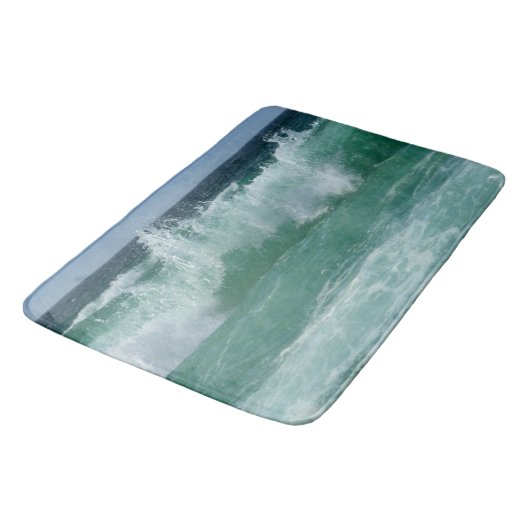 Natuur Beach Zee Waves Moderne Sjabloon Groot Badmat (Gekanteld)