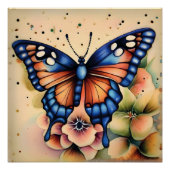 Natuur Beauty Butterfly Tranquil Vintage Perfect Poster (Voorkant)