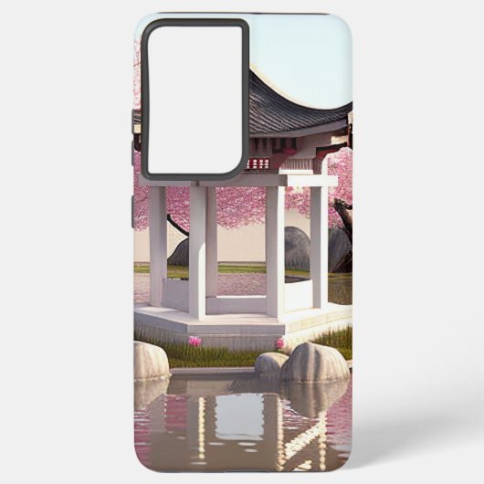 Natuur Beauty Sakura Cherry Blossom Garden Uitzich Samsung Galaxy Hoesje (Achterkant)