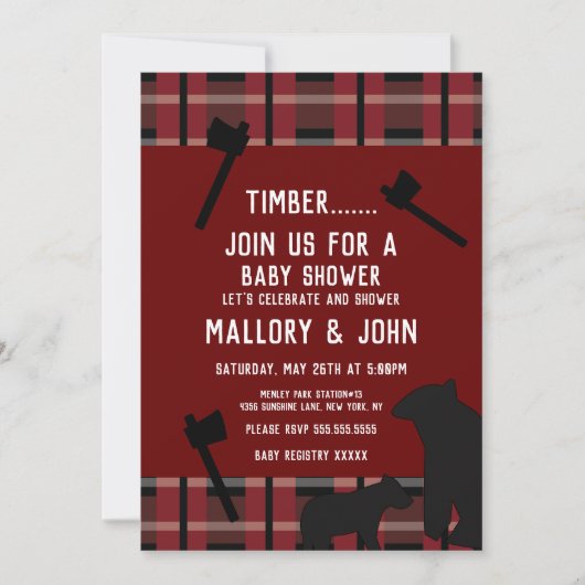 Natuur Beer en Ax Lumbarjack Herfst Kaart (Voorkant)