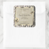 Natuur Beige Tree Bark Gold Lijst Product Labels (Tas)