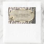 Natuur Beige Tree Bark Gold Lijst Product Labels (Tas)