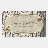 Natuur Beige Tree Bark Gold Lijst Product Labels (Voorkant)