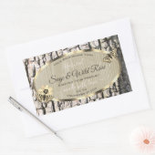 Natuur Beige Tree Bark Gold Lijst Product Labels (Envelop)