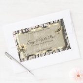 Natuur Beige Tree Bark Gold Lijst Product Labels (Envelop)