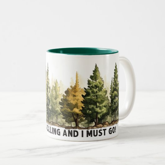 Natuur belt en ik moet gaan! Mok (Voorkant rechts)