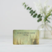 natuur berg mistige dennenbomen mos groen visitekaartje (Staand voorkant)