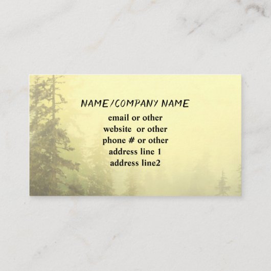natuur bergdenbomen fotokunst visitekaartje (Achterkant)