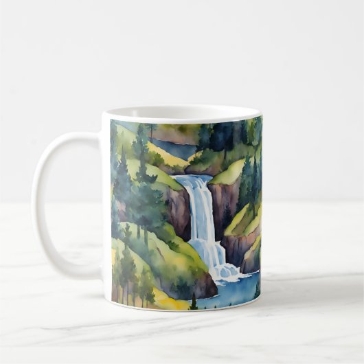 Natuur Bergen Waterval Trees Koffiemok (Links)