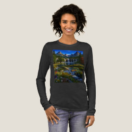 Natuur Bergen Watervallen Meer Vijver Wilde Bloeme Tri-Blend Shirt