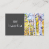 natuur bergespenbomen herfstgeel op grijs visitekaartje (Voorkant)