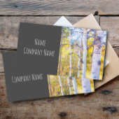 natuur bergespenbomen herfstgeel op grijs visitekaartje