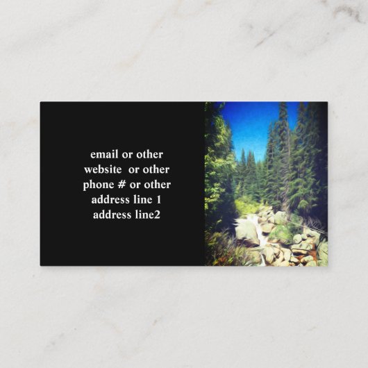 natuur bergstroom landschap op maat visitekaartje (Achterkant)