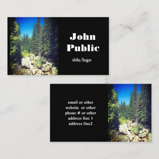 natuur bergstroom landschap op maat visitekaartje (Voorkant / Achterkant)