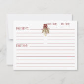 Natuur Berries & Bells Holiday Recipcard Kaart (Achterkant)