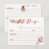 Natuur Berries & Bells Holiday Recipcard Kaart (Voorkant / Achterkant)