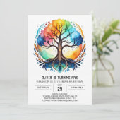 Natuur bewerkbare levensboom Verjaardag Kaart (Staand voorkant)
