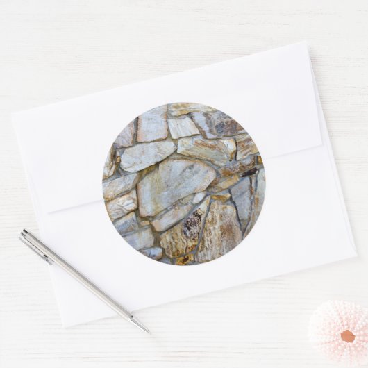 Natuur bij rotwandtextuur ronde sticker (Envelop)