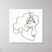 Natuur binnen – Abstracte botanische gezichtslijnk Canvas Afdruk (Voorkant)