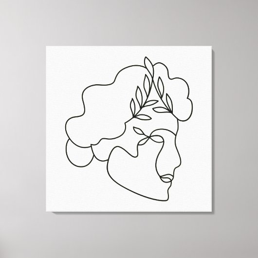 Natuur binnen – Abstracte botanische gezichtslijnk Canvas Afdruk (Voorkant)