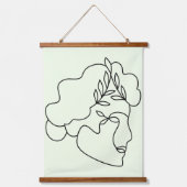 Natuur binnen – Abstracte botanische gezichtslijnk Hangend Wandkleed (Voorkant)