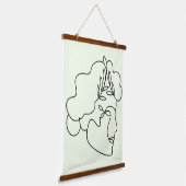 Natuur binnen – Abstracte botanische gezichtslijnk Hangend Wandkleed (Gebogen)