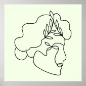 Natuur binnen – Abstracte botanische gezichtslijnk Poster (Voorkant)