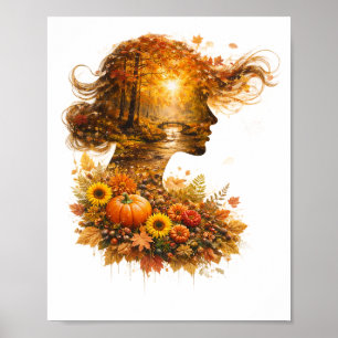 Natuur binnen: Dubbele Belichtings Kunstcollectie Poster