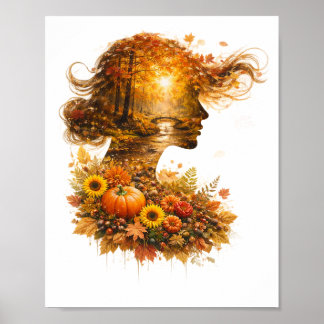 Natuur binnen: Dubbele Belichtings Kunstcollectie Poster