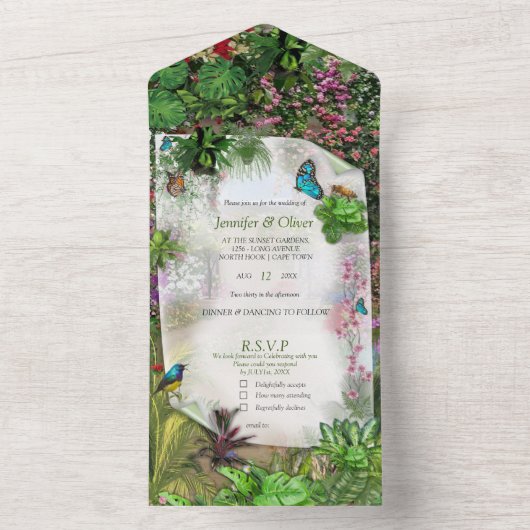 Natuur binnenshuis, buitenshuis in Bloom All In One Uitnodiging (Binnen)