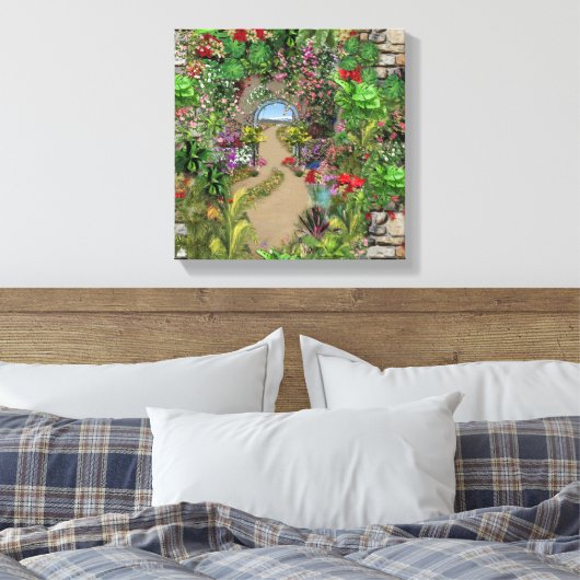 Natuur binnenshuis, buitenshuis in Bloom Canvas Afdruk (Insitu (Slaapkamer))